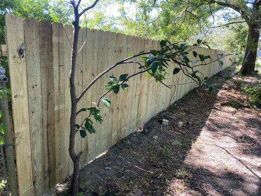 Wood fence install