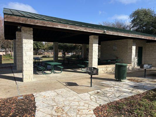 Covered picnic area with grills