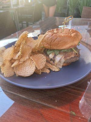 Harvest garment burger (from rooftop restaurant)