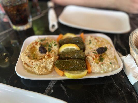 9. Pick 3 Combo Plate 1. Hummus Dolma 4. Babaganush