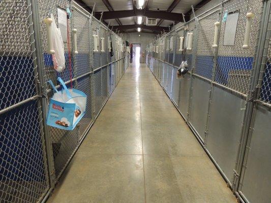 The inside portion of the kennels is climate controlled.