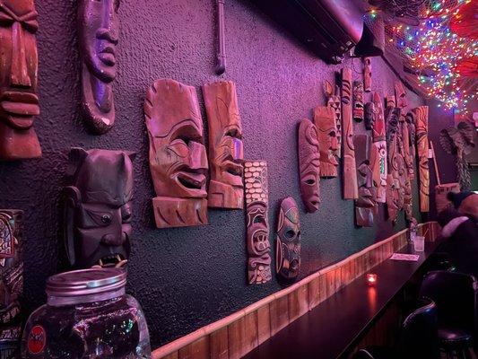 Mutiny Tikis on the wall