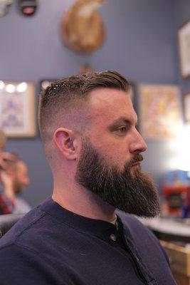 Haircut and beard trim by Tommy