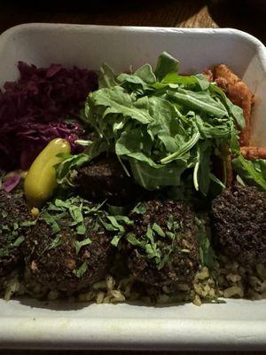 Green Falafel Rice Plate