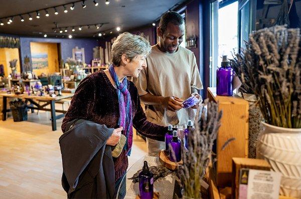 Handcrafted lavender products from Oregon and more.