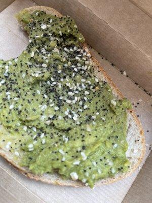 Supposed to be avocado toast but it's just bread with Avocado Spread.