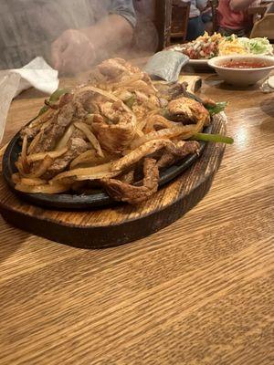 Fajitas for two. Came out sizzling