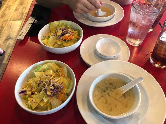 Ginger Salad and Miso Soup