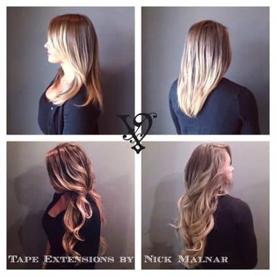 Before & After using Tony Odishio Tape Extensions. By artist Nick Malnar