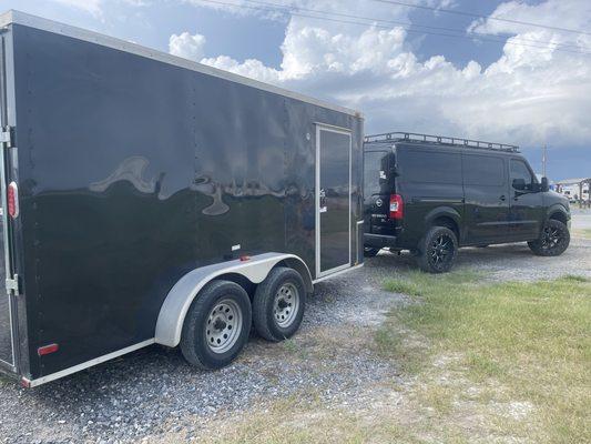 New tires on my trailer and wheels & tires for my NV!