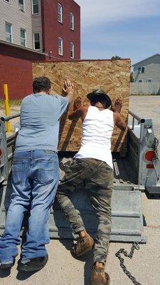 This is my crate being loaded. And my tires for my BMW.