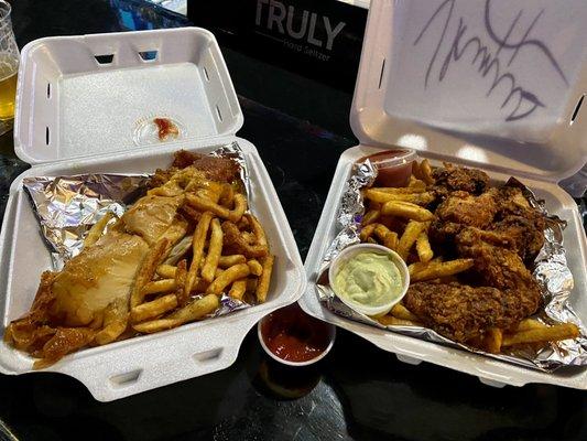 Grilled cheese and chipotle lime wings, best bar food!!