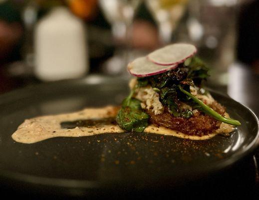 Crab salad with fried green tomato ( the best I ever had)