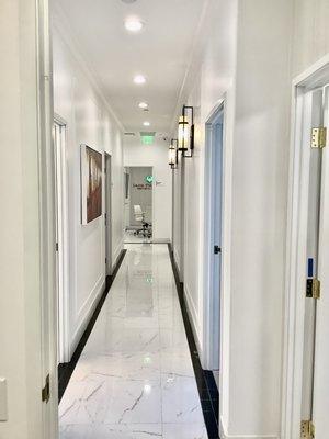 Our dazzling hallway to the treatment rooms