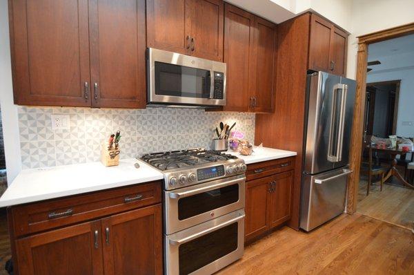 new floors and counter top and back splash