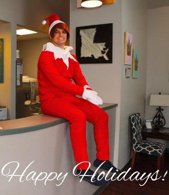 Happy Holidays from Dr. Kris AKA our Elf on a Shelf! He was a big hit with the kids!