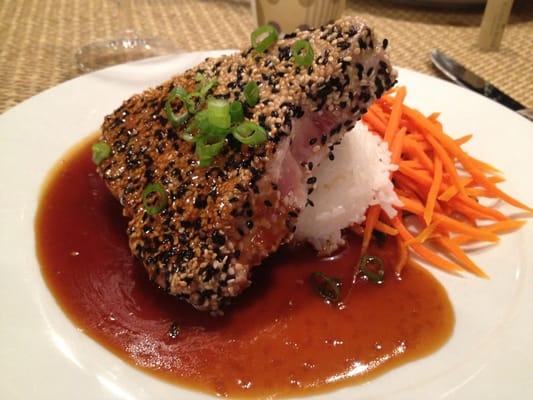 Fresh bluefin tuna served on board