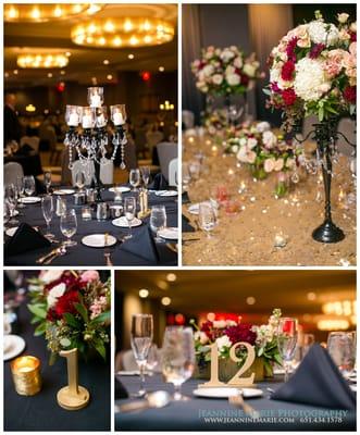 Wedding planned by Simply Elegant. Centerpieces put together by Kristen from Simply Elegant.
 http://www.jeanninemarie.com/