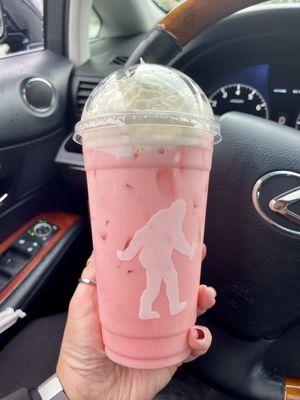 Raspberry Italian cream soda