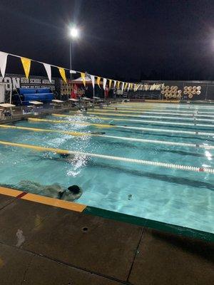 Rainy swim practice