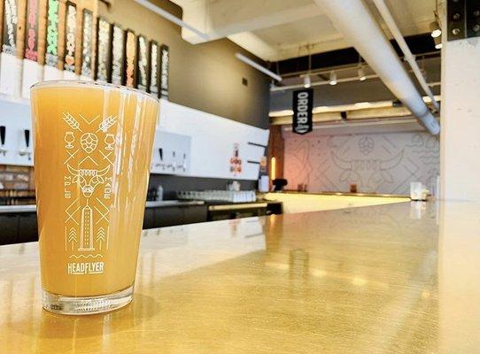 Naval brass countertops at Headflyer Brewing in Northeast Minneapolis