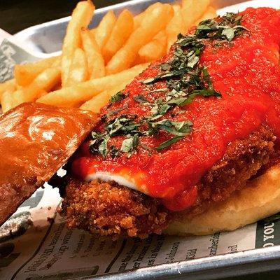 Monster Chicken Parm Sandwich