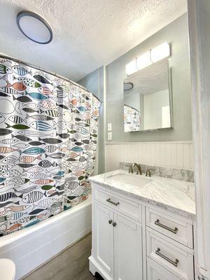 Remodeled bathroom.