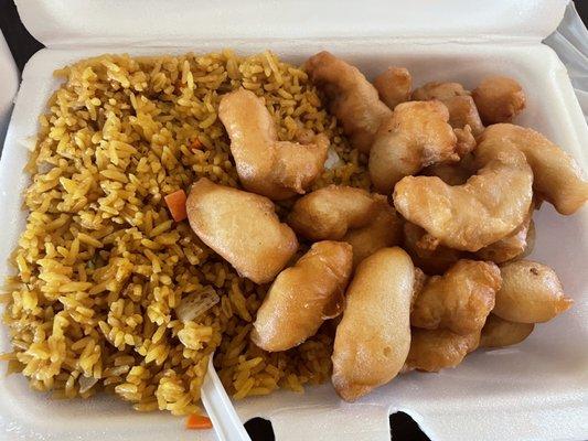 Sweet and sour chicken (lunch)