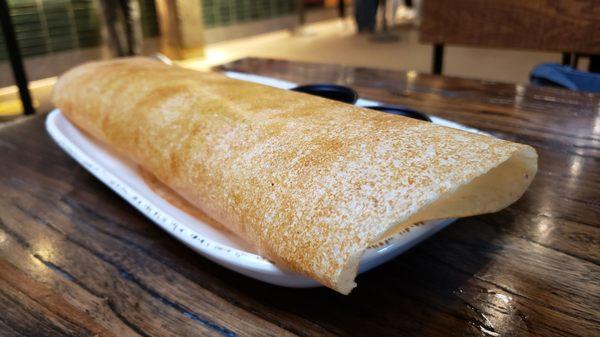 Masala dosa ($10), vegan by default. Crepe batter was weirdly sweet. Not good.