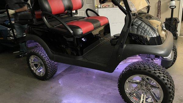 Custom lighting for a golf cart