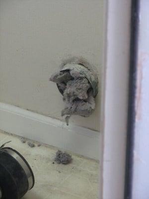 Lint build up in dryer vent.