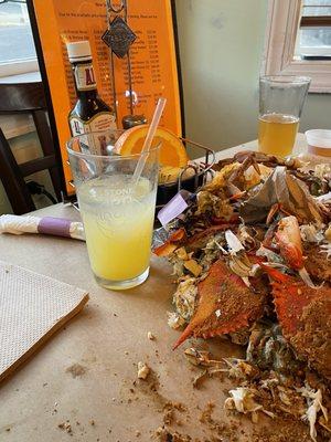 Crabs and an orange crush. Perfect!