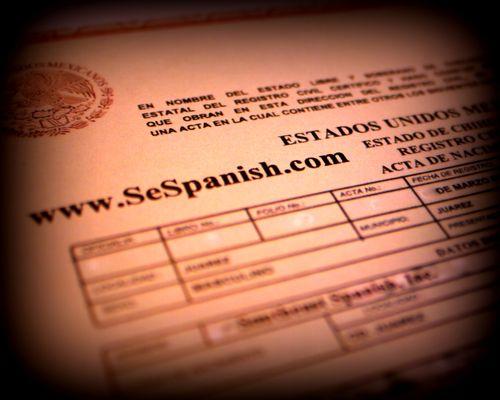 Certified Translation Example of a Mexican Birth Certificate to be translated from Spanish to English for USCIS