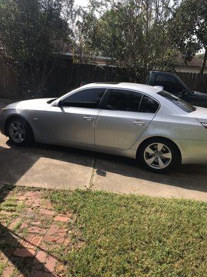 2005 BMW and a glimpse of my sons old school Ford! He's taken it to Joseph as well..