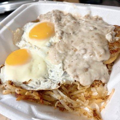 Eggs Biscuits & Gravy w/ Hash Brown