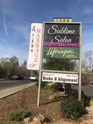 Turn into the driveway nearest this sign and we are on the right. Sign says Asian Massage. We are Asian Relax Massage. Call Now.