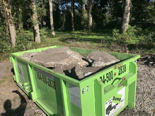 Bin filled with Concrete