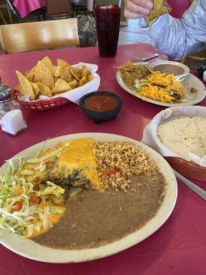 Poblano pepper plate. Not bad at all- crust could have been fried crispier- but great waitress.  Crispy Taco plate fab!