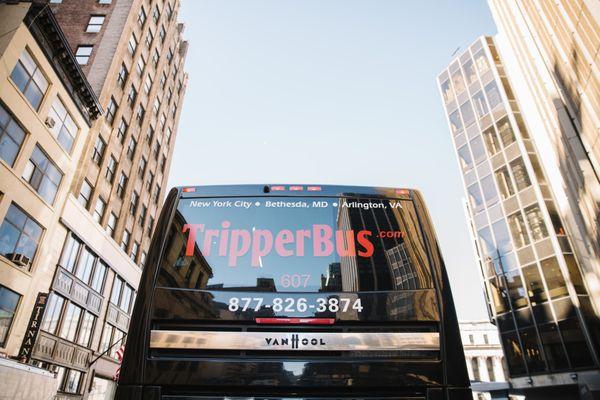 Tripper Bus in NYC after a trip from Arlington.