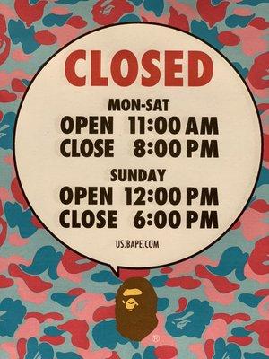 Bape Store Miami Hours