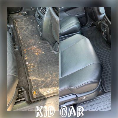 I love working on family vehicles. The transformation is amazing! I clean and condition leather seats or professionally extract cloth ones.