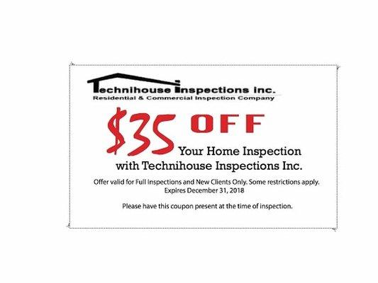 $35 Off Your First Inspection With Us!