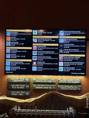 Beer menu