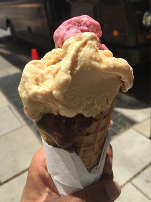 Cherry blossoms, vegan salted caramel, and vegan chocolate