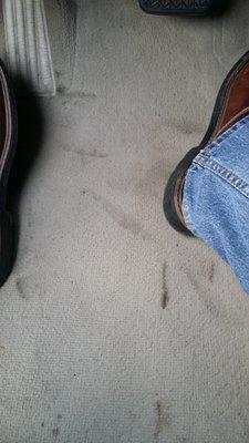 Boot marks and oil stains from the Valvoline workers