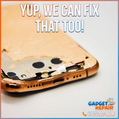 Yup, we can fix phones that are bent. We can fix cracked back housings, screens, charging ports and more.