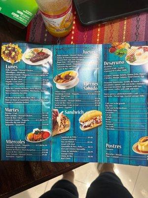 Food menu