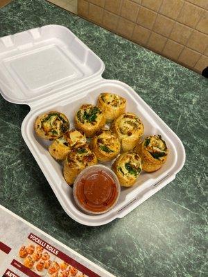 Spinach Mushroom Rolls