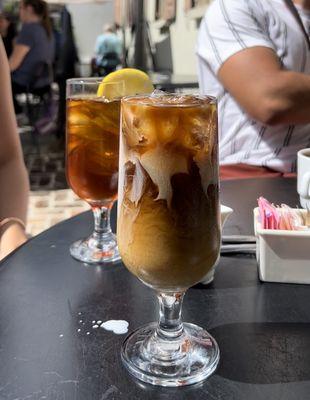 Iced tea and iced coffee