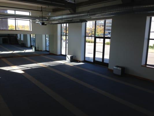 Our spacious and sunny yoga room.